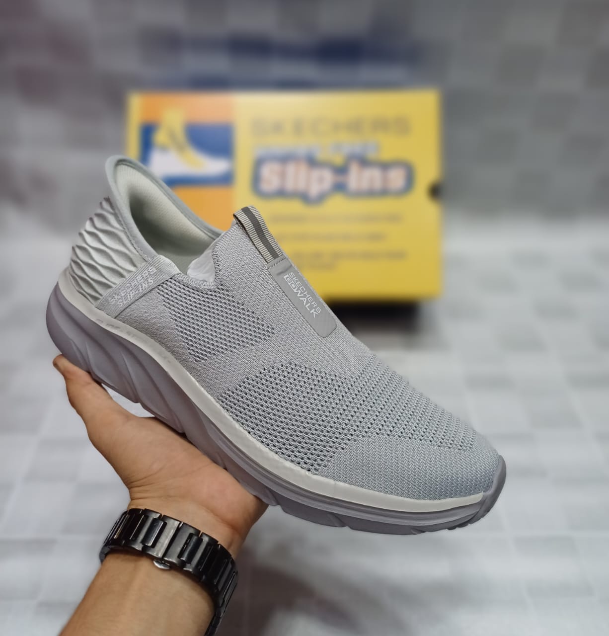 Skechers Step Flex Slip Ins Grey Premium Quality (Dot Perfect)
