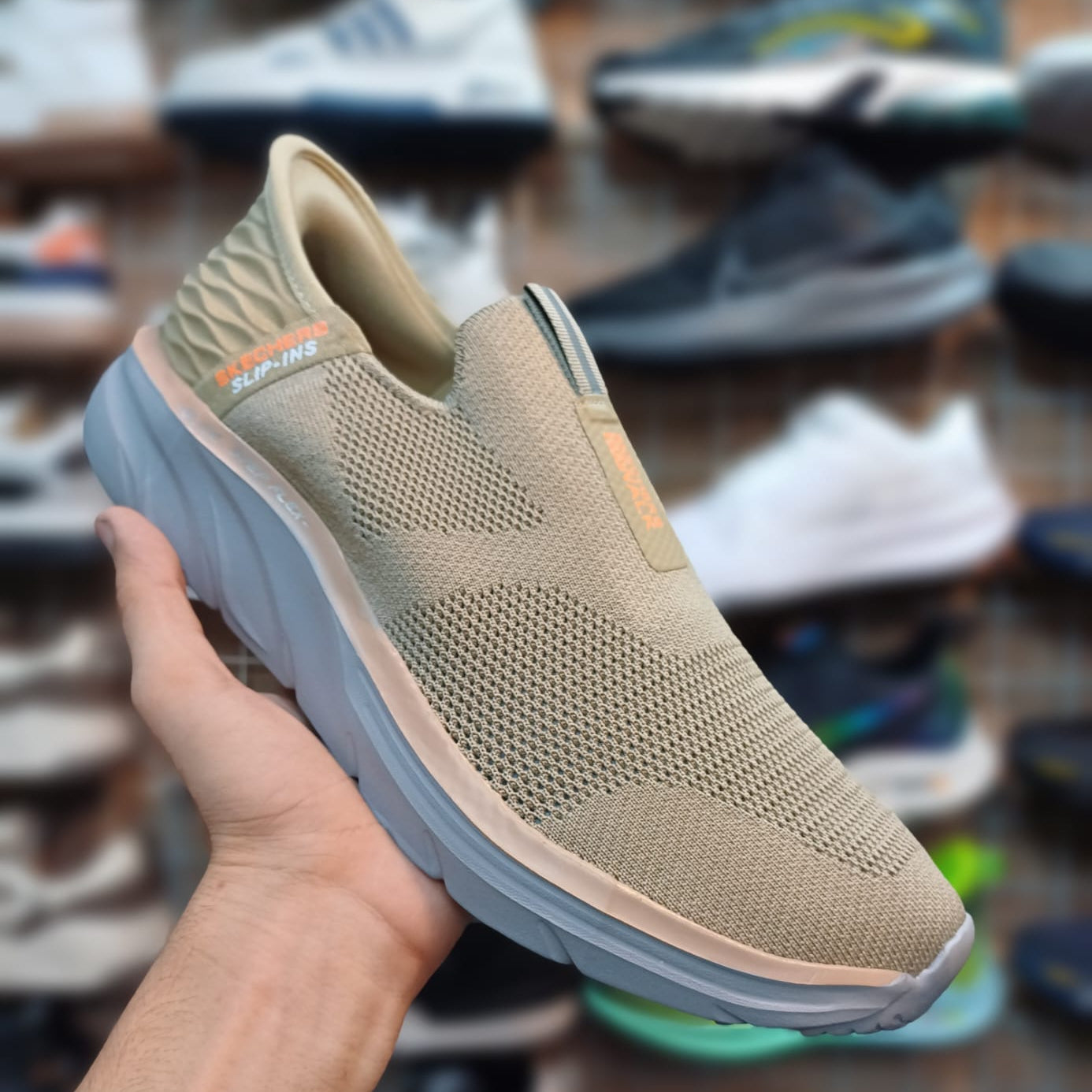 Skechers Step Flex Slip Ins Khaki Premium Quality (Dot Perfect)