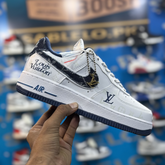 Nike Airforce 1 White Blue LV Edition Premium Quality (Dot Perfect)
