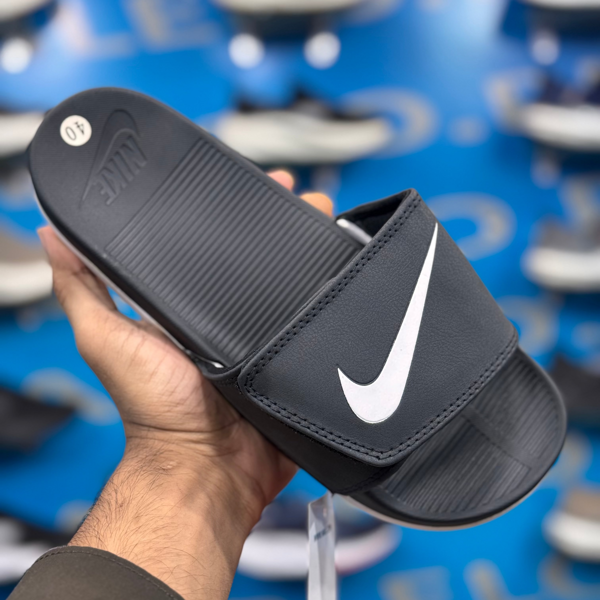 Nike Turbo Adjust Slides Black White