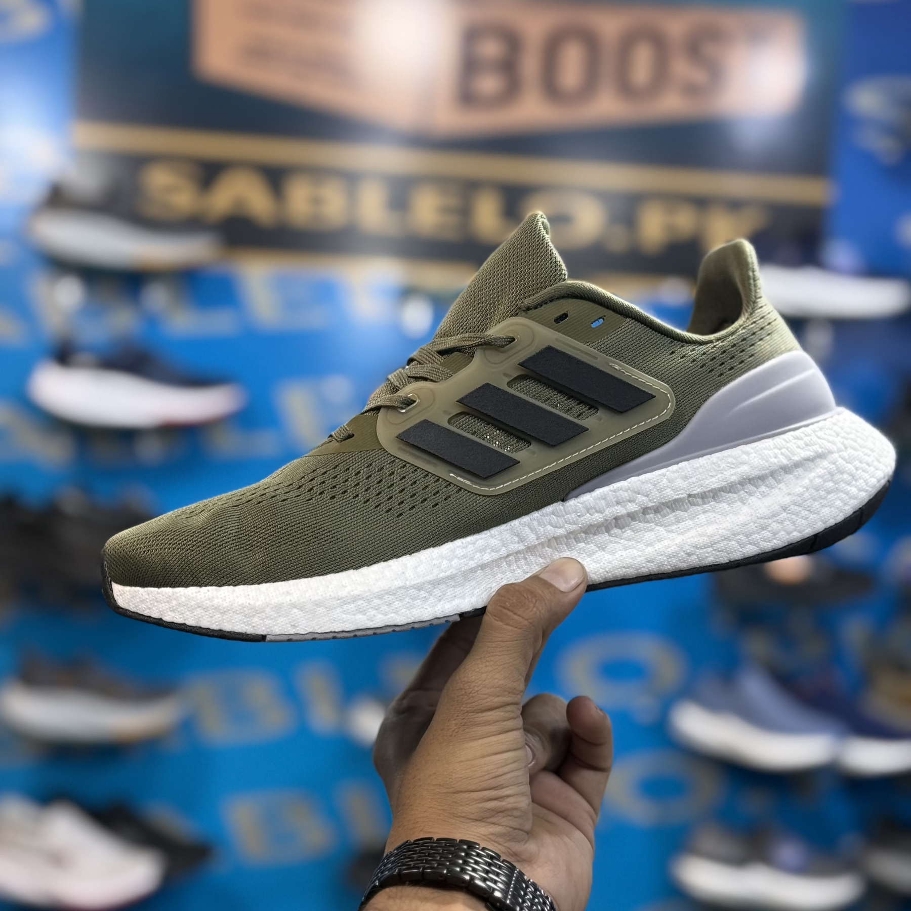 Adidas PureBoost 22 Olive Premium Quality (Dot Perfect)