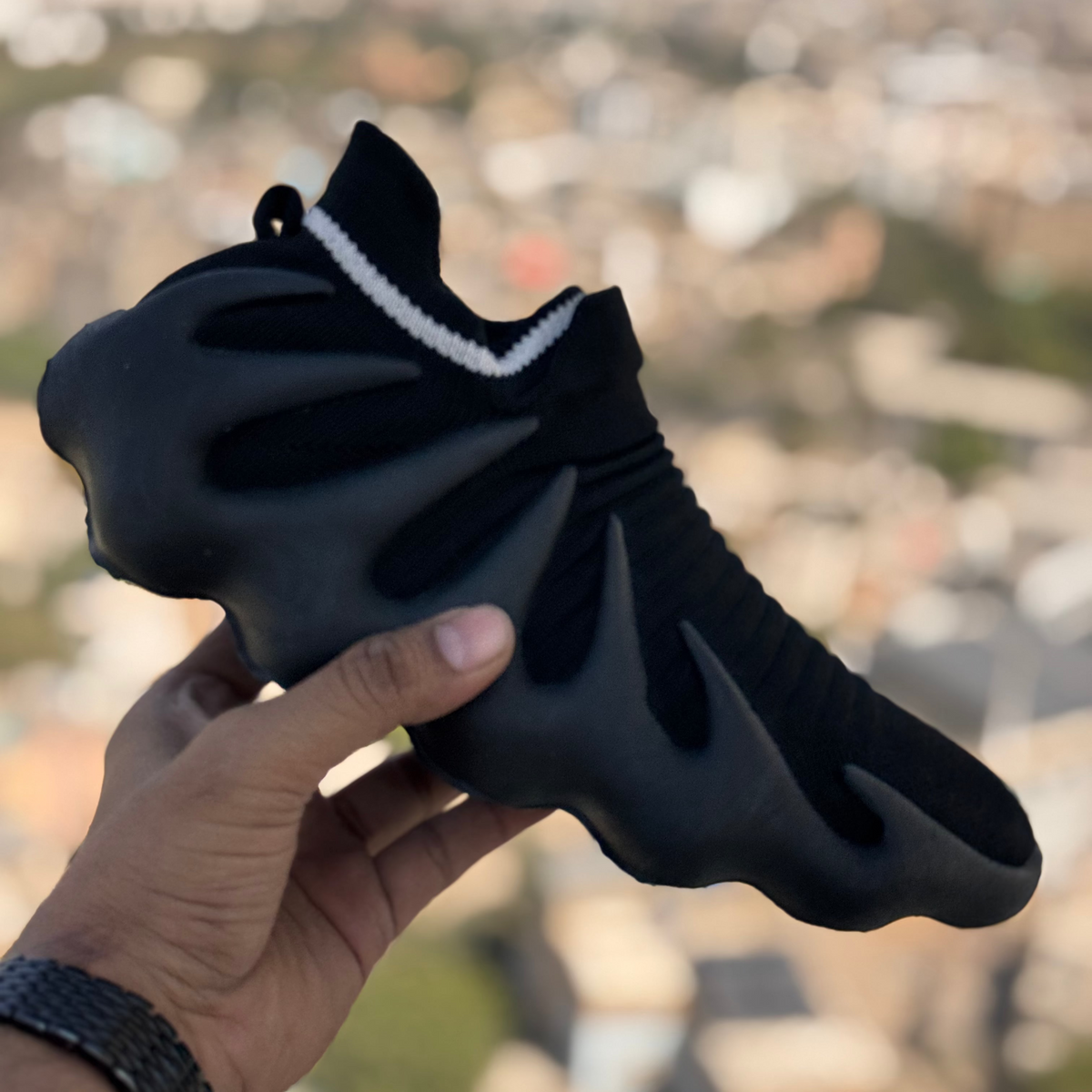 Adidas Yeezy 450 Triple Black Lace Free