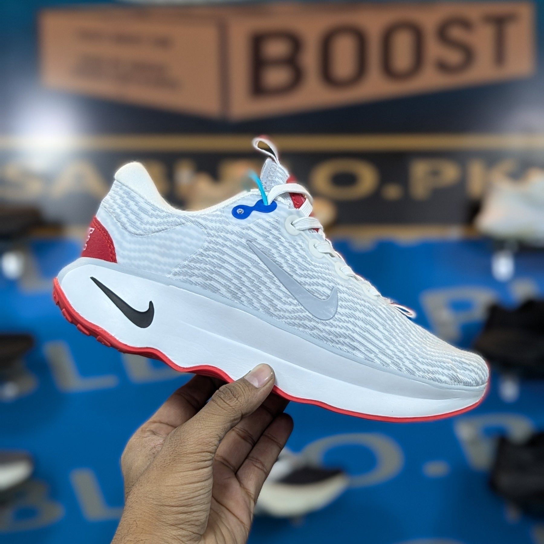 Nike Motiva White Red Premium Quality (Dot Perfect)