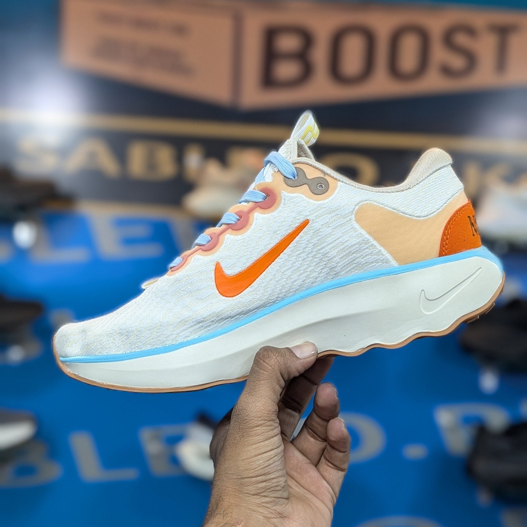 Nike Motiva White Orange Premium Quality (Dot Perfect)