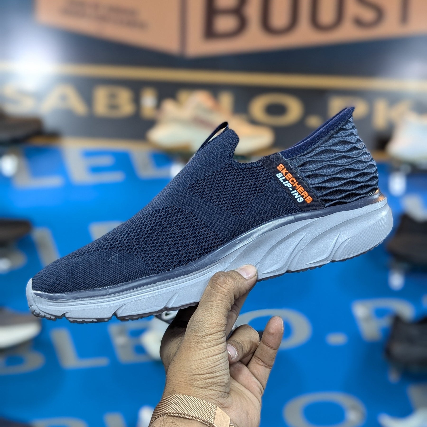 Skechers Step Flex Slip Ins Blue Premium Quality (Dot Perfect)
