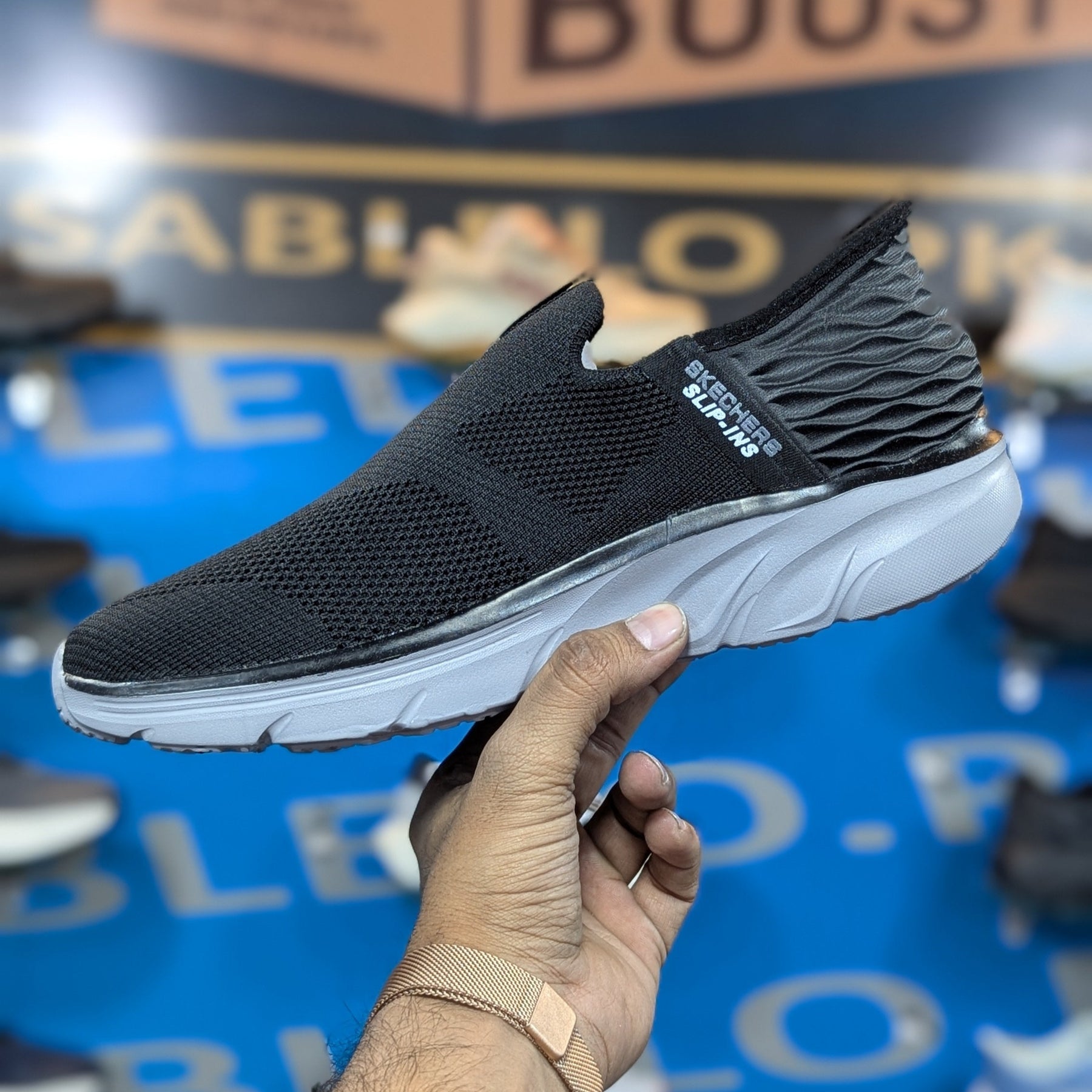 Skechers Step Flex Slip Ins Black Premium Quality (Dot Perfect)