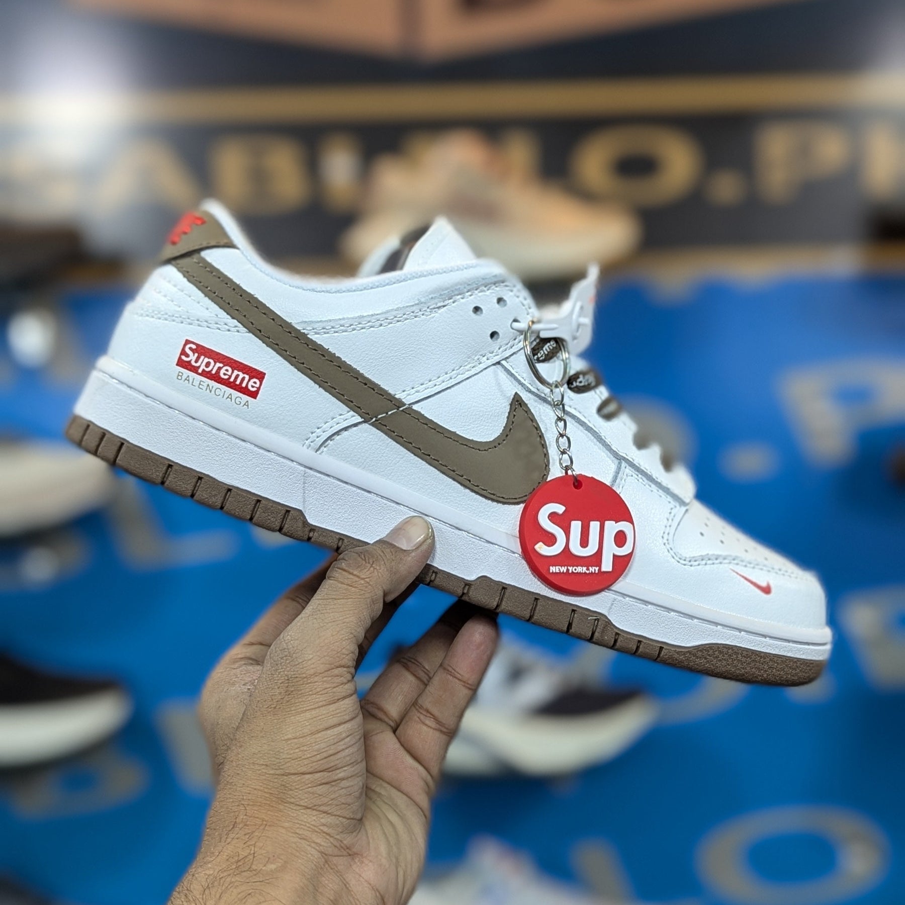 Nike Dunk X Supreme White Green Premium Quality (Dot Perfect)