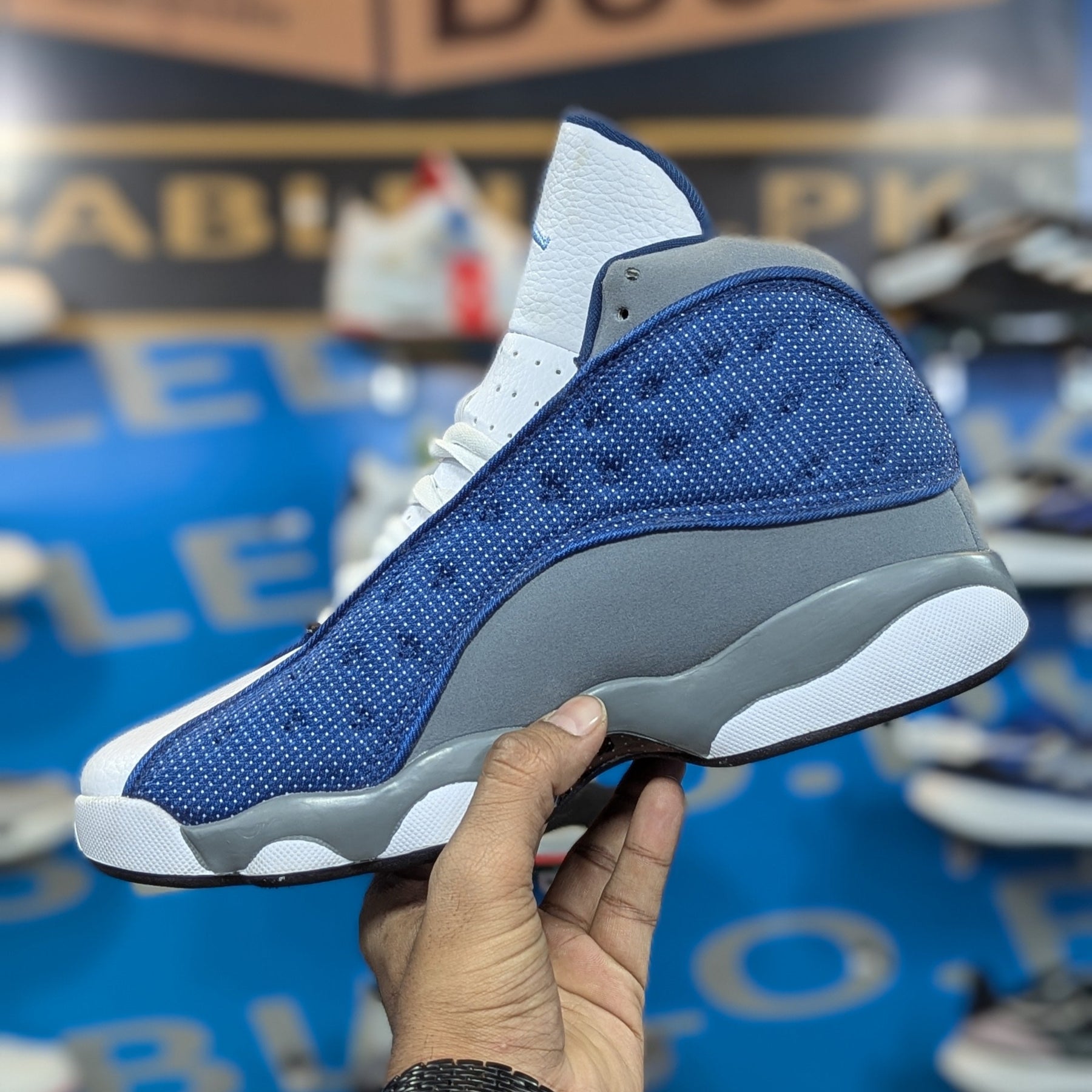 Jordan 13 White Blue Premium Quality (Dot Perfect)