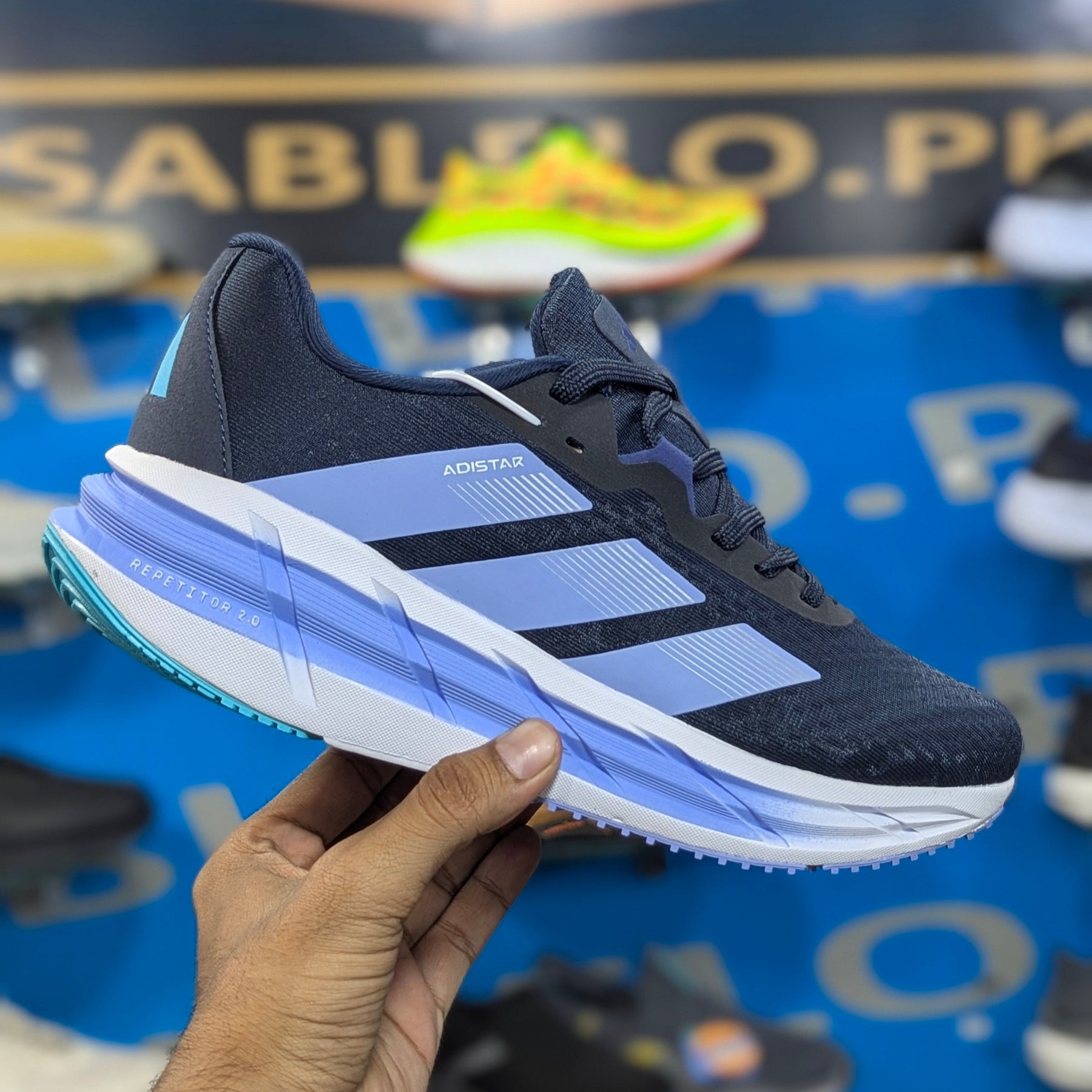 Adidas AdiStar Black Blue Premium Quality (Dot Perfect)