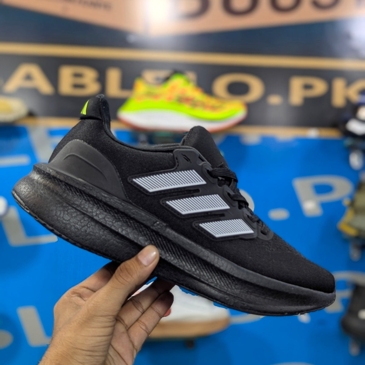 Adidas UltraRun 5 Triple Black Silver Premium Quality (Dot Perfect)