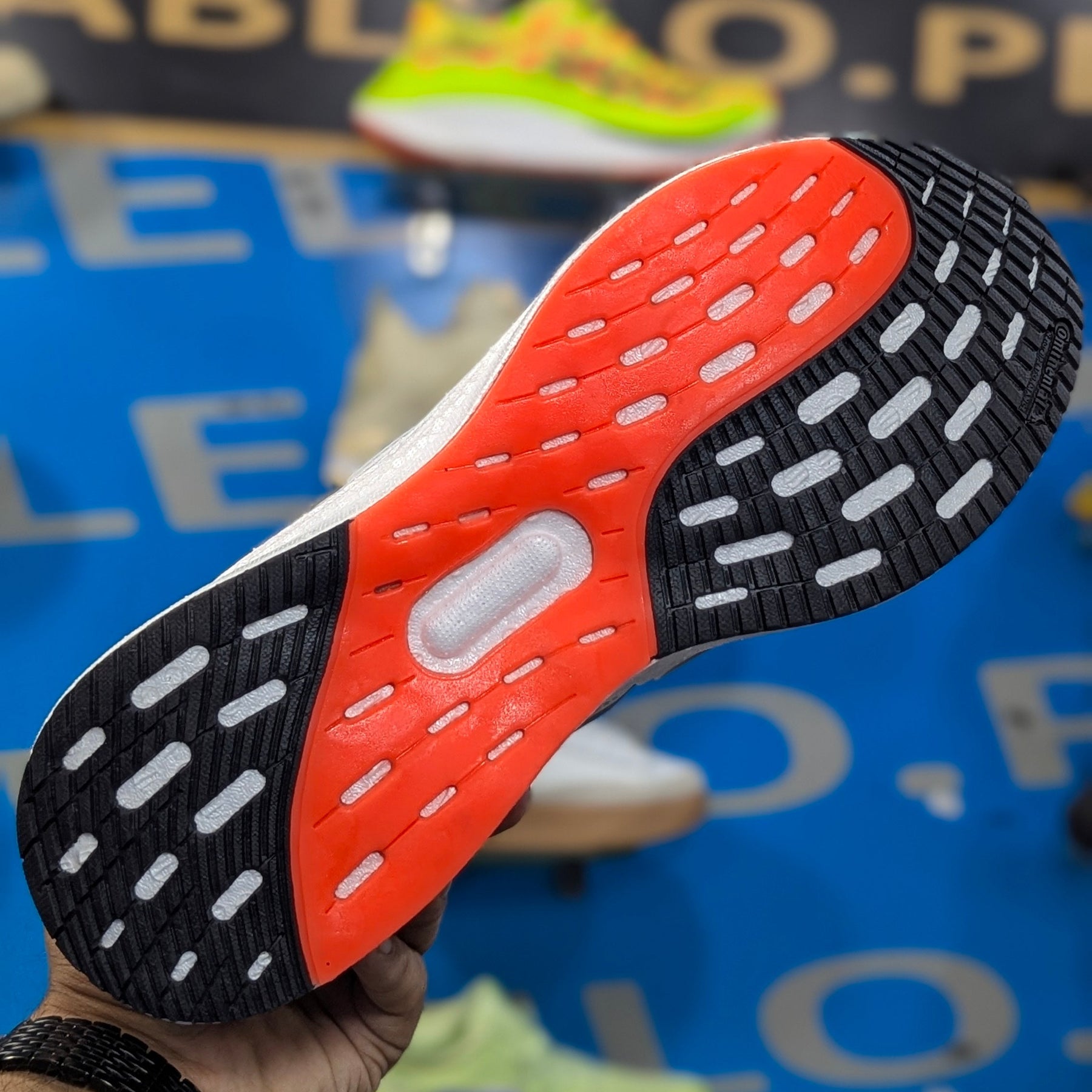 Adidas UltraRun 5 White Orange Premium Quality (Dot Perfect)