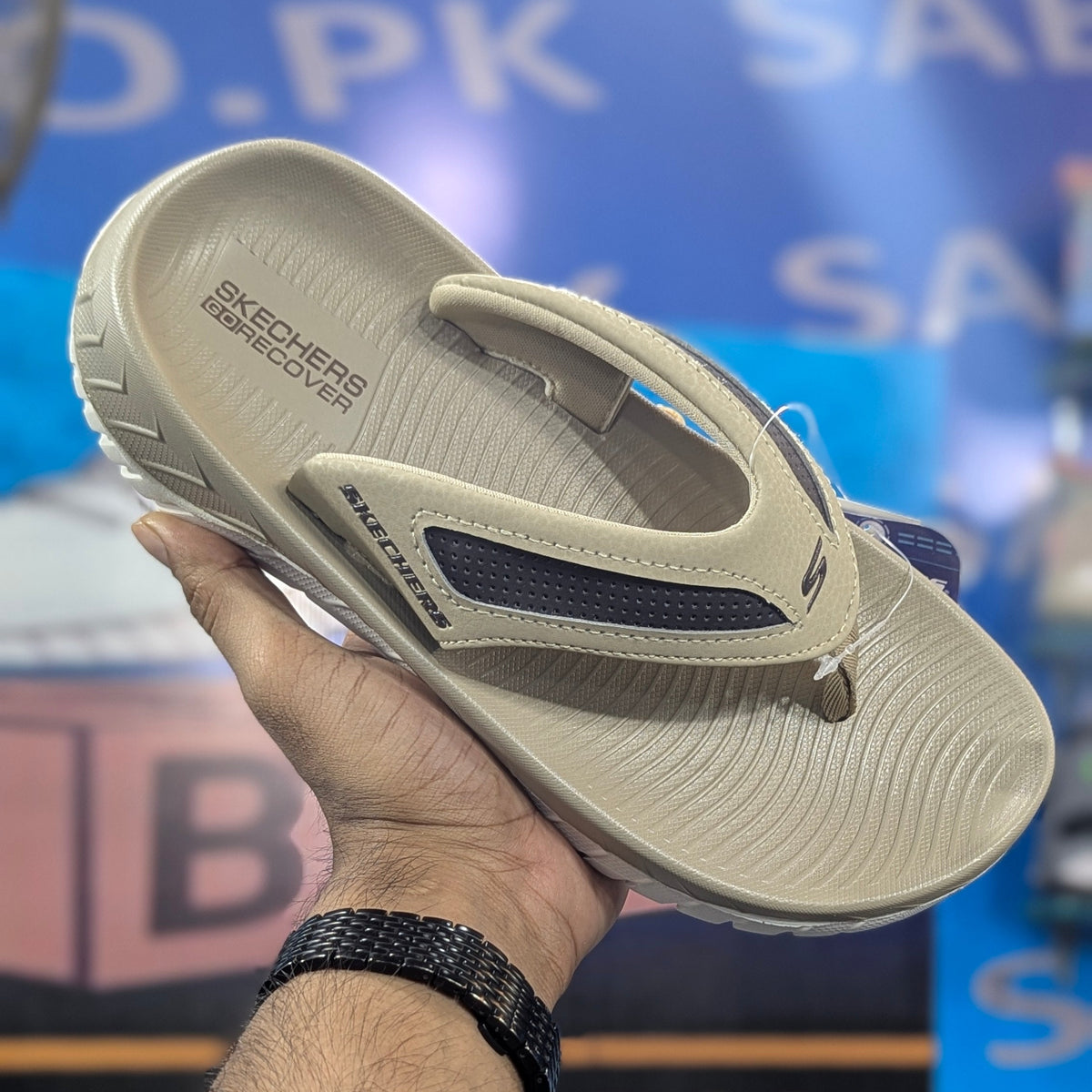 Skechers relax fit Flip Flop Khaki Premium Quality (Dot perfect)