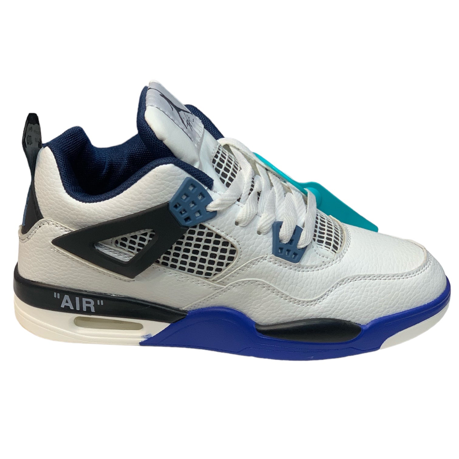 Jordan 4 blanco con azul hot sale