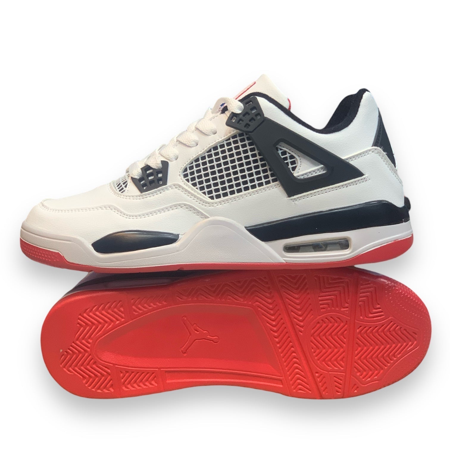 NK Jordn 4 White Black Red