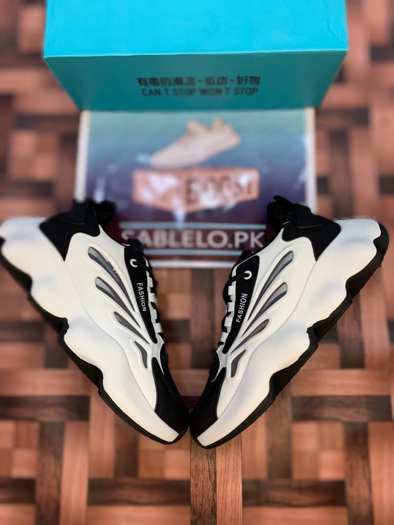 White Black Fashion Trainers - Premium Shoes from Sablelo.pk - Just Rs.4999! Shop now at Sablelo.pk