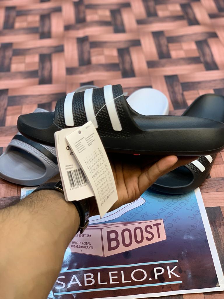 One Peice Adidas Slippers Black/White