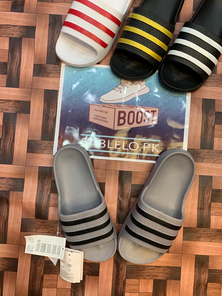 One Peice Adidas Slippers Gray Black
