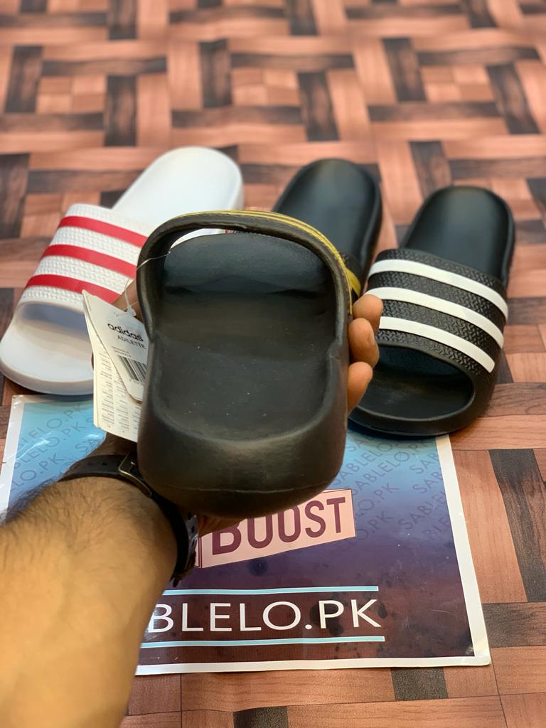 One Peice Adidas Slippers Black Gold
