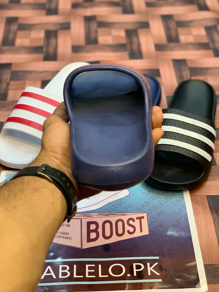 One Peice Adidas Slippers Blue Red