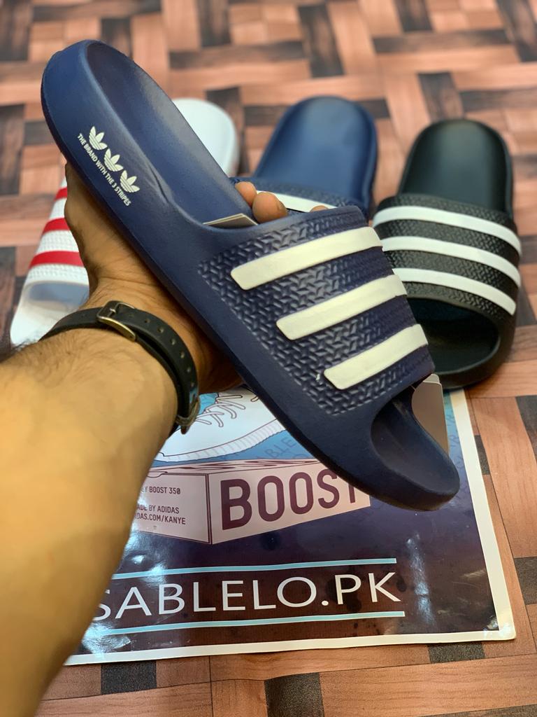 One Peice Adidas Slippers Blue White