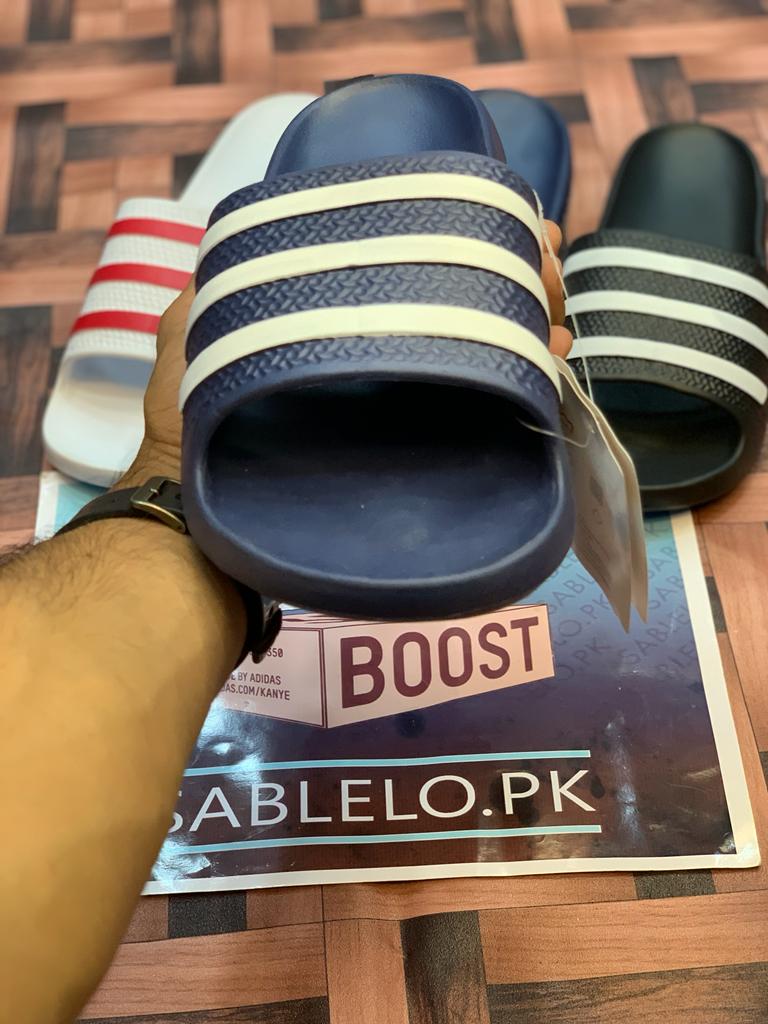 One Peice Adidas Slippers Blue White