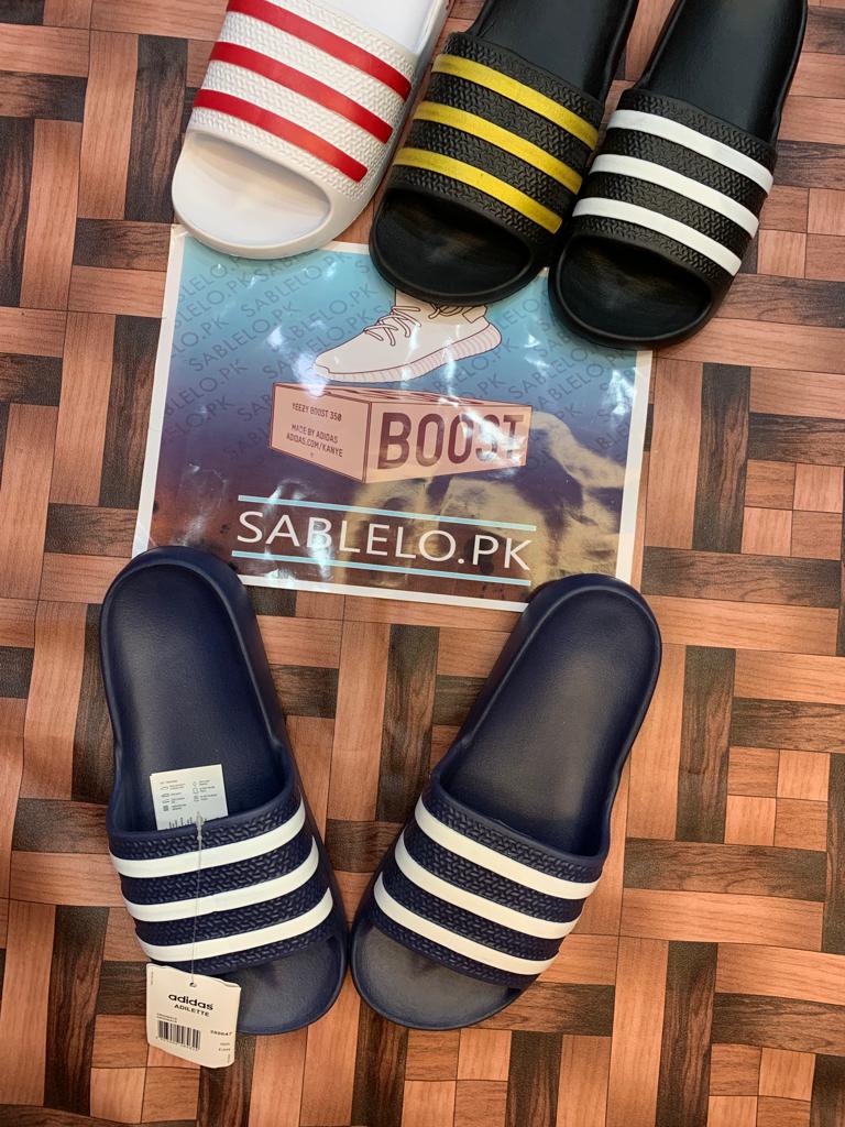 One Peice Adidas Slippers Blue White