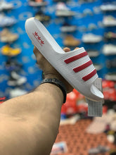 One Piece Adidas Slippers White Red