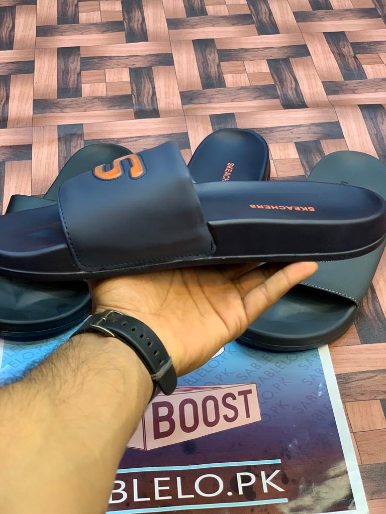 Blue Skechers Slippers