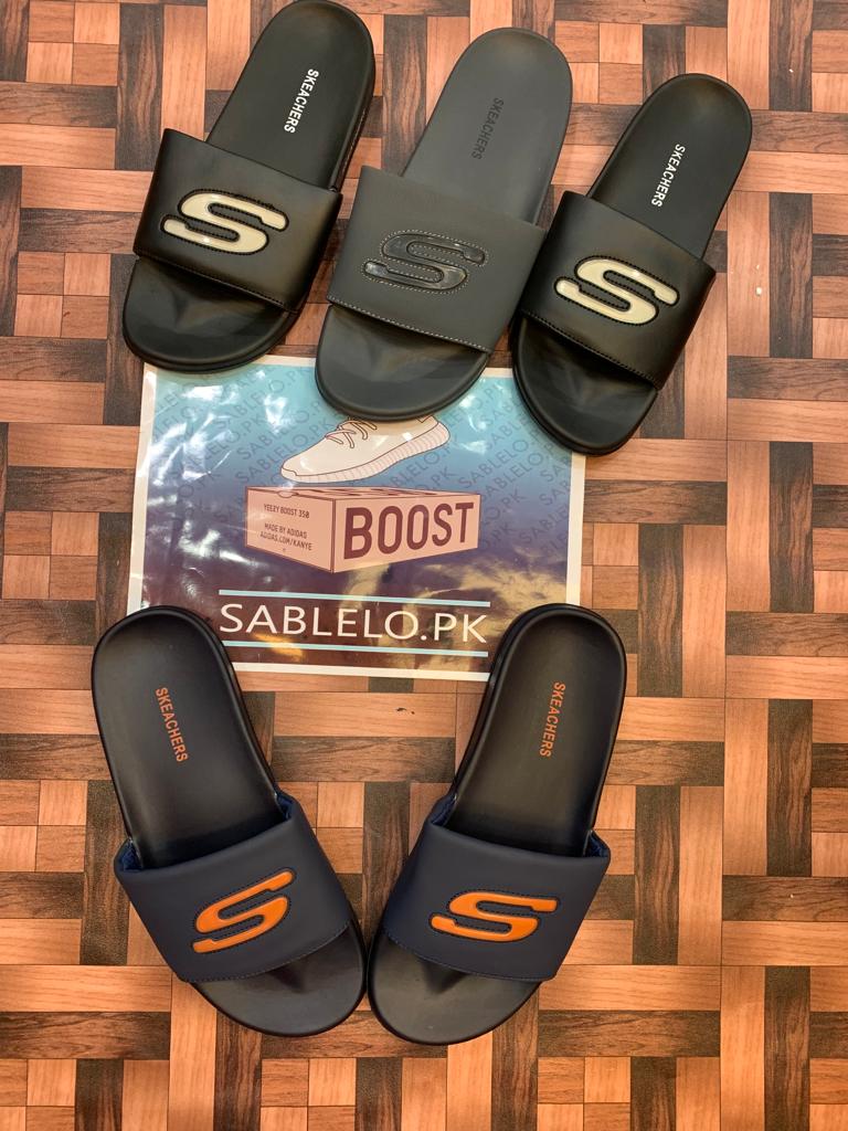 Blue Skechers Slippers