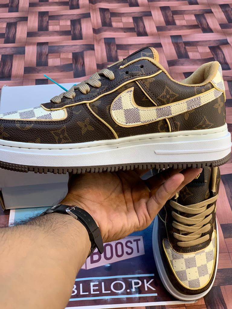 Virgil Abloh's LV x Nike Air Force 1 Brown Damiere Pattern (Dot Perfect)