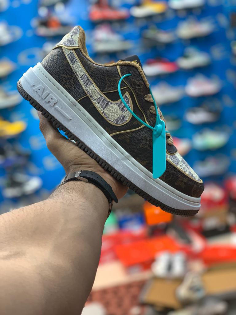 Virgil Abloh's LV x Nike Air Force 1 Brown Damiere Pattern (Dot Perfect)