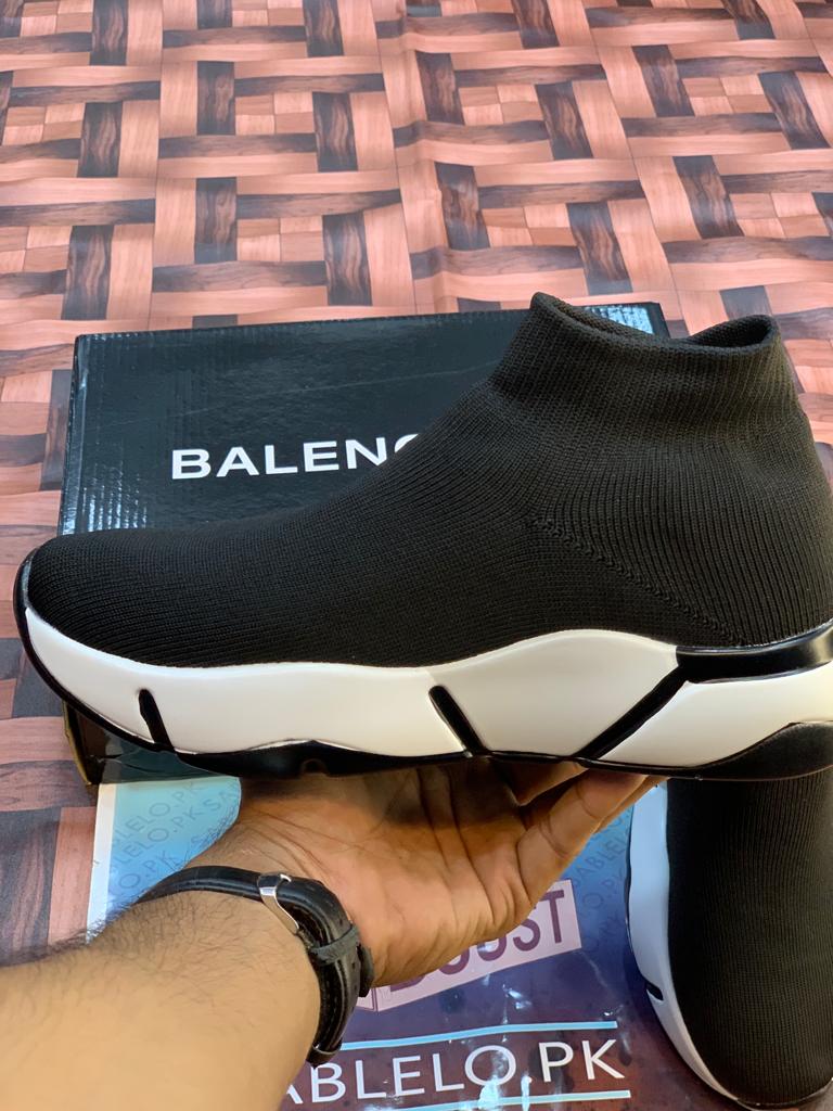 Balenciaga Speed Trainer Half Black/White - Premium Shoes from Sablelo.pk - Just Rs.5999! Shop now at Sablelo.pk