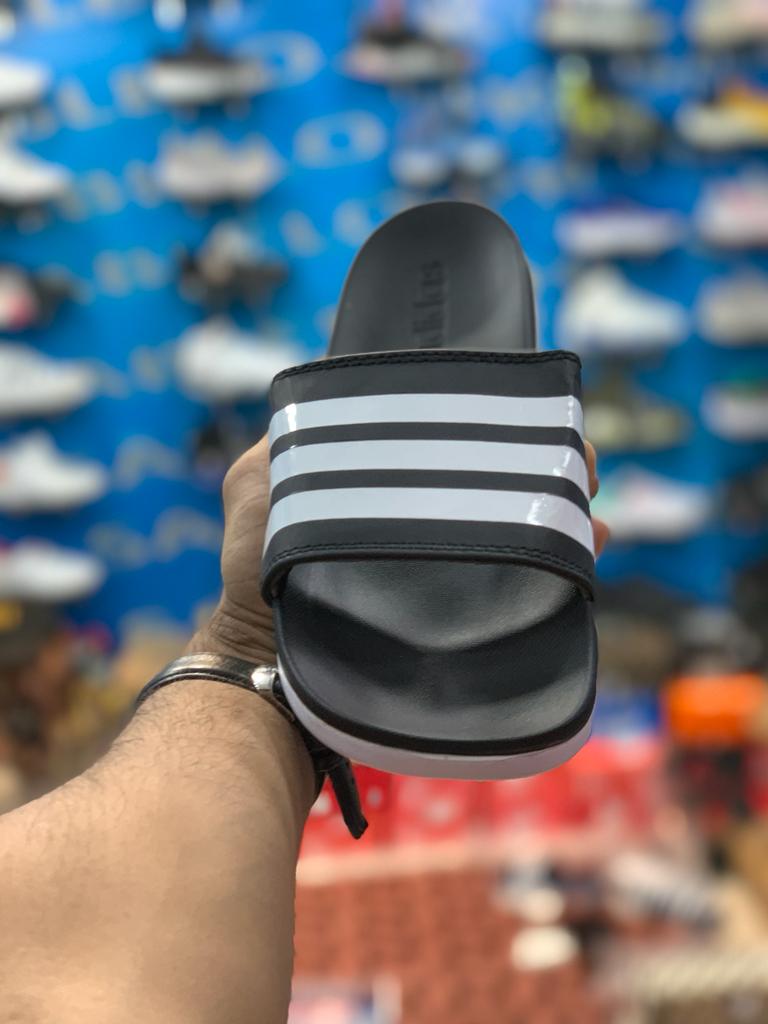 Adidas Slides Black White Premium Quality(Dot Perfect)