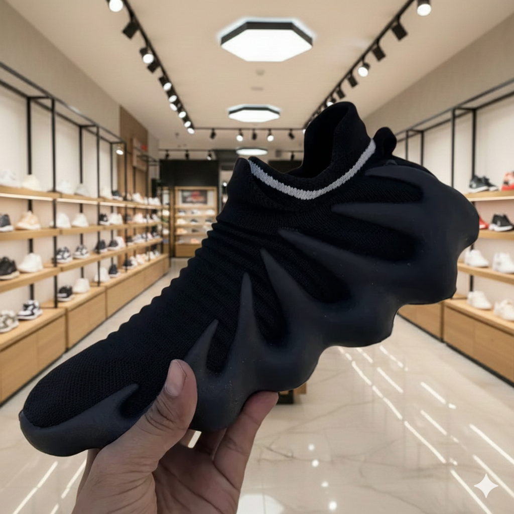 Adidas Yeezy 450 Triple Black Lace Free