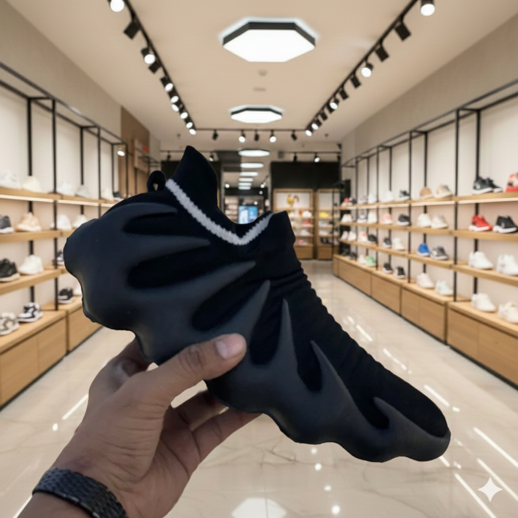 Adidas Yeezy 450 Triple Black Lace Free