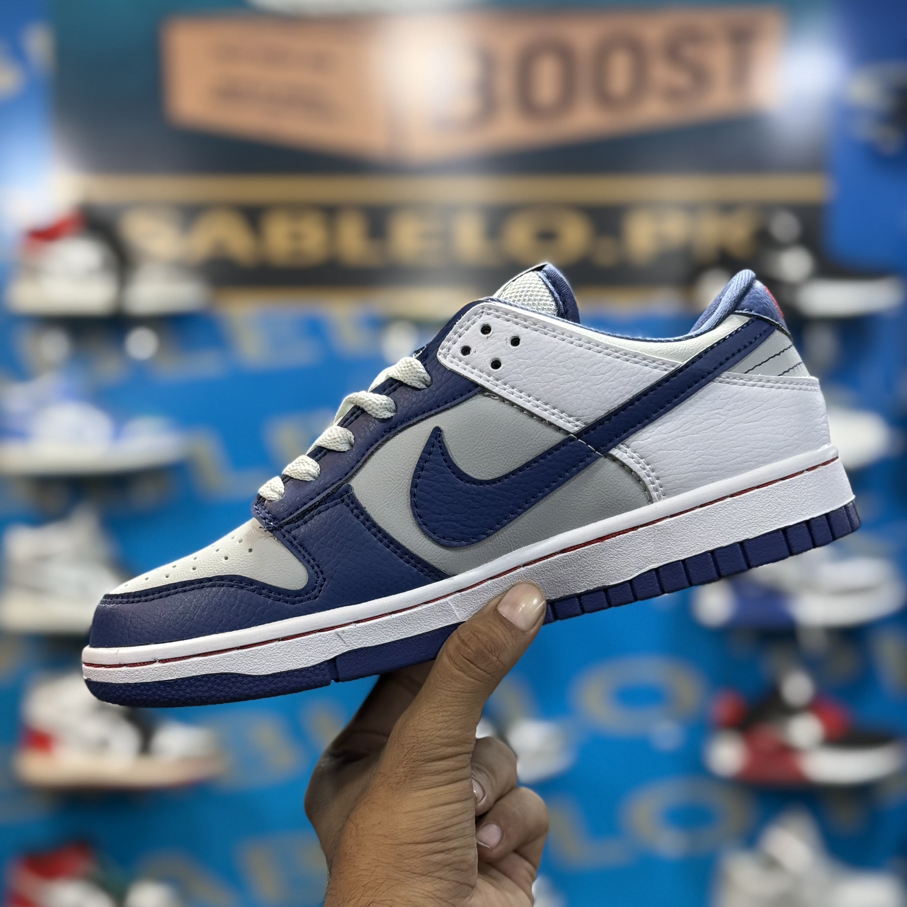 Nike Jordan 1 Sb Dunk Blue White Grey Premium Quality (Dot Perfect)