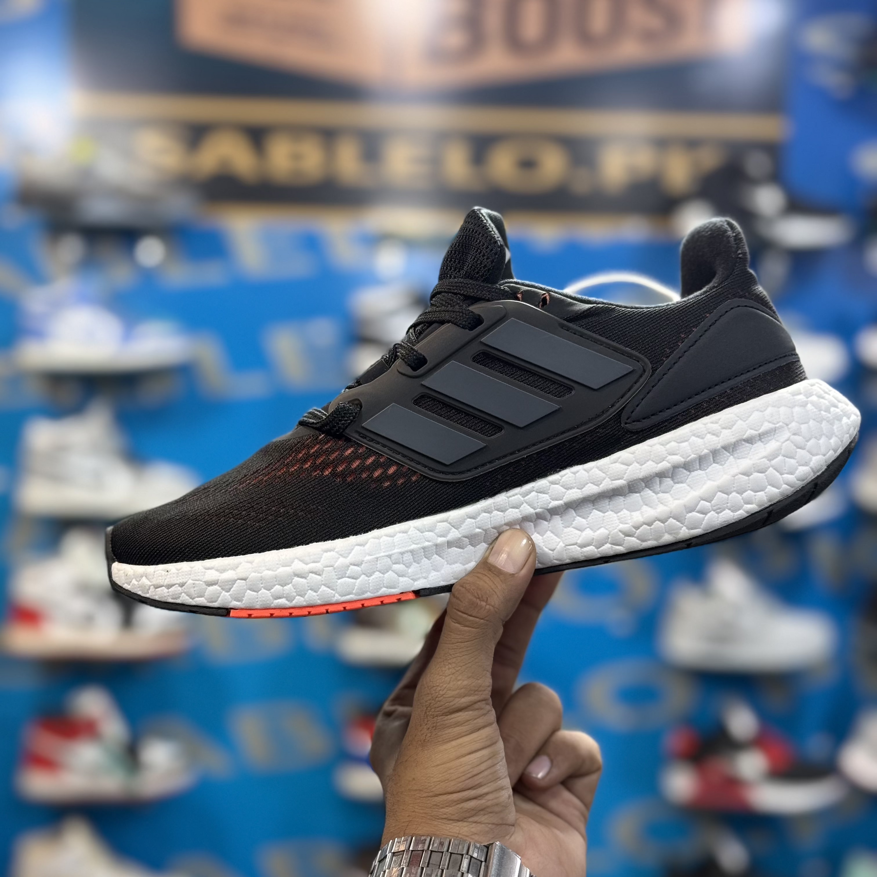 Adidas Pure Boost Black White Orange Premium Quality (Without Box)