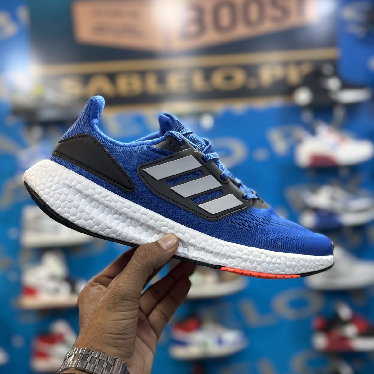 Adidas Pure Boost Blue White Premium Quality (Without Box)