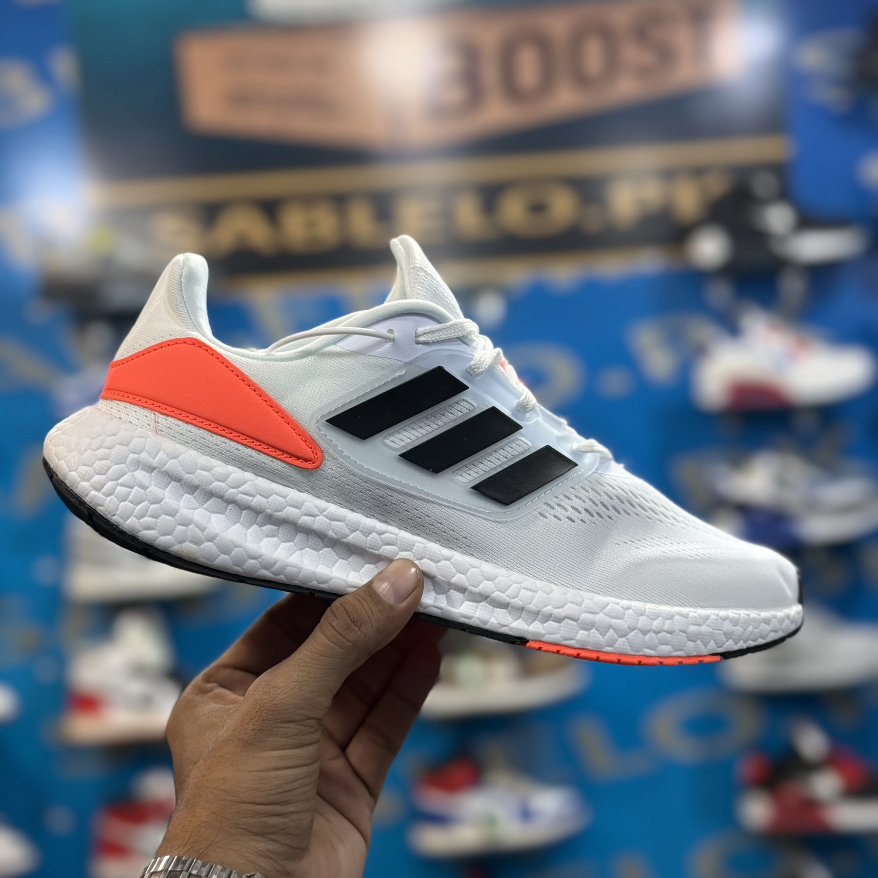 Adidas Pure Boost White Orange Premium Quality (Without Box)