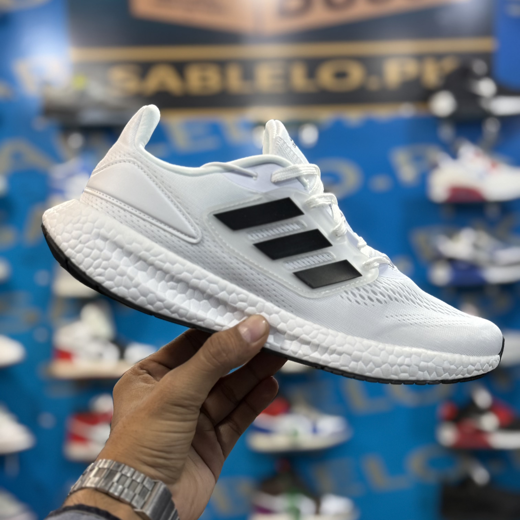 Adidas Pure Boost White Black Premium Quality (Without Box)