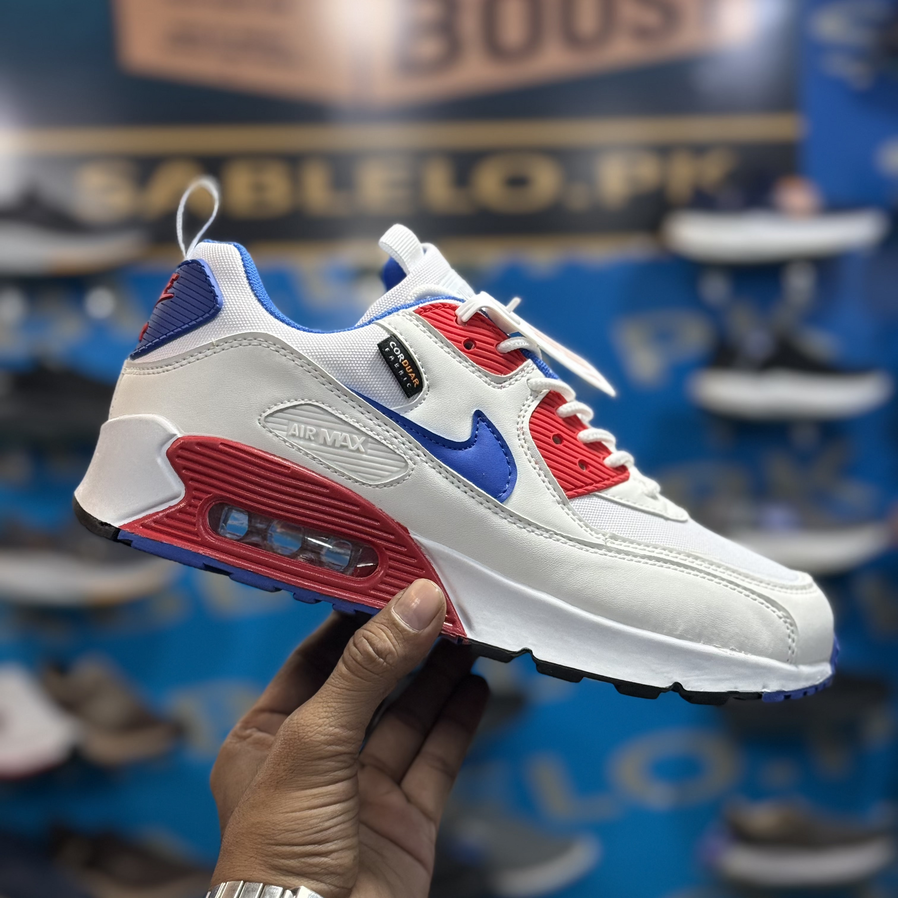 Nike Airmax 90 Premium White Blue Red