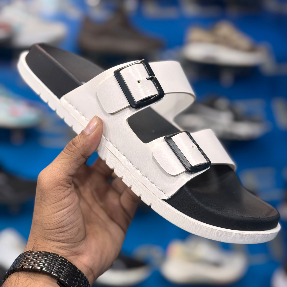 Skechers hyper burst slippers by gmc white