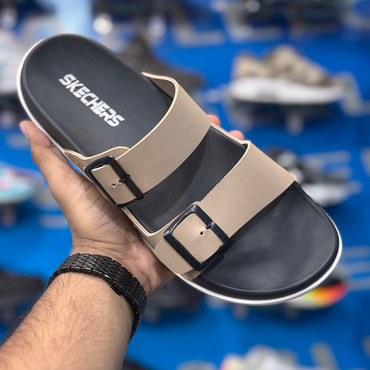 Skechers hyper burst slippers by gmc khaki