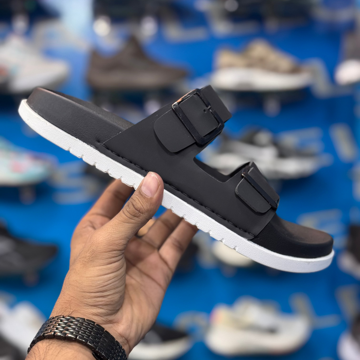 Skechers hyper burst slippers by gmc black