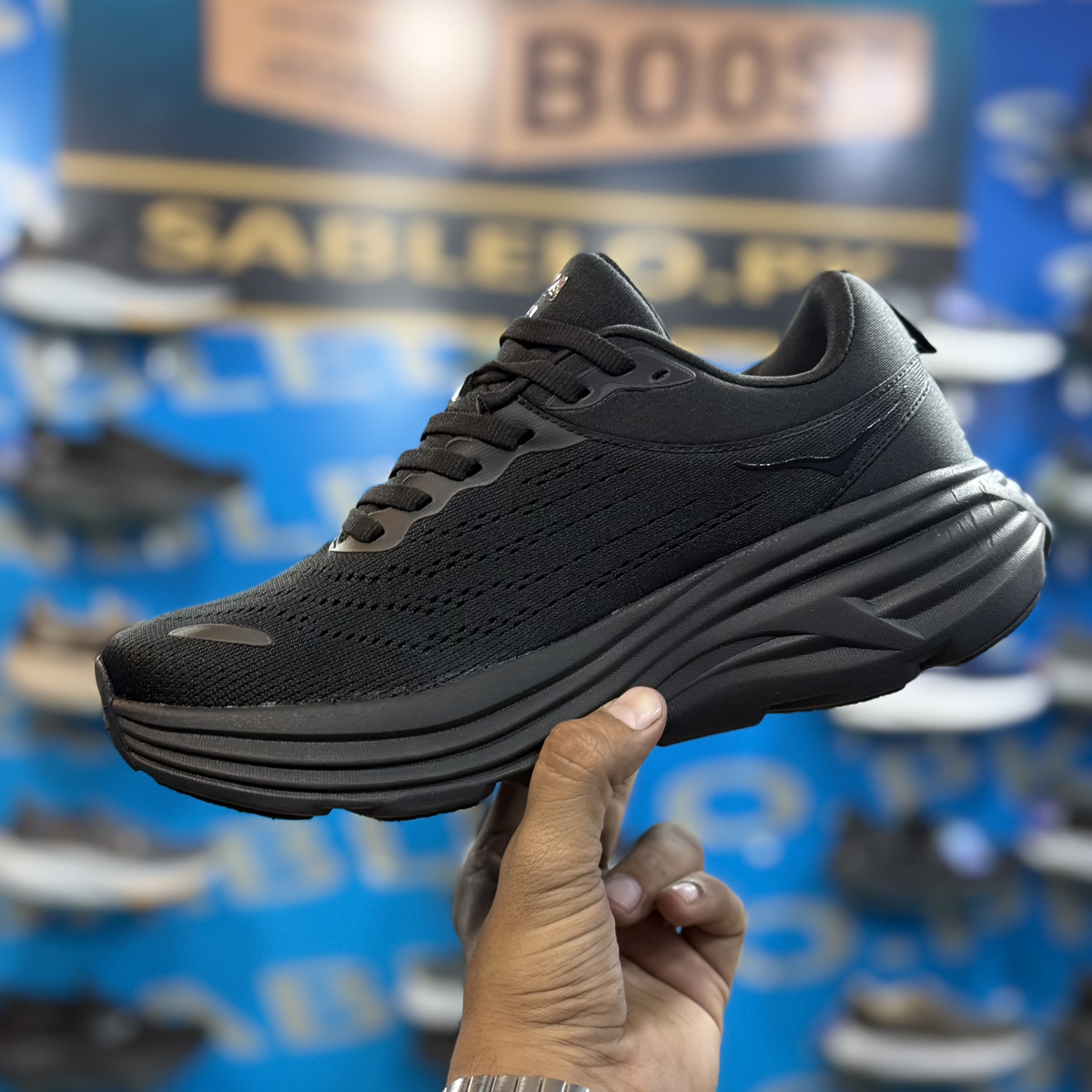 Hoka Bondi 8 Triple Black Premium Quality (Dot Perfect)