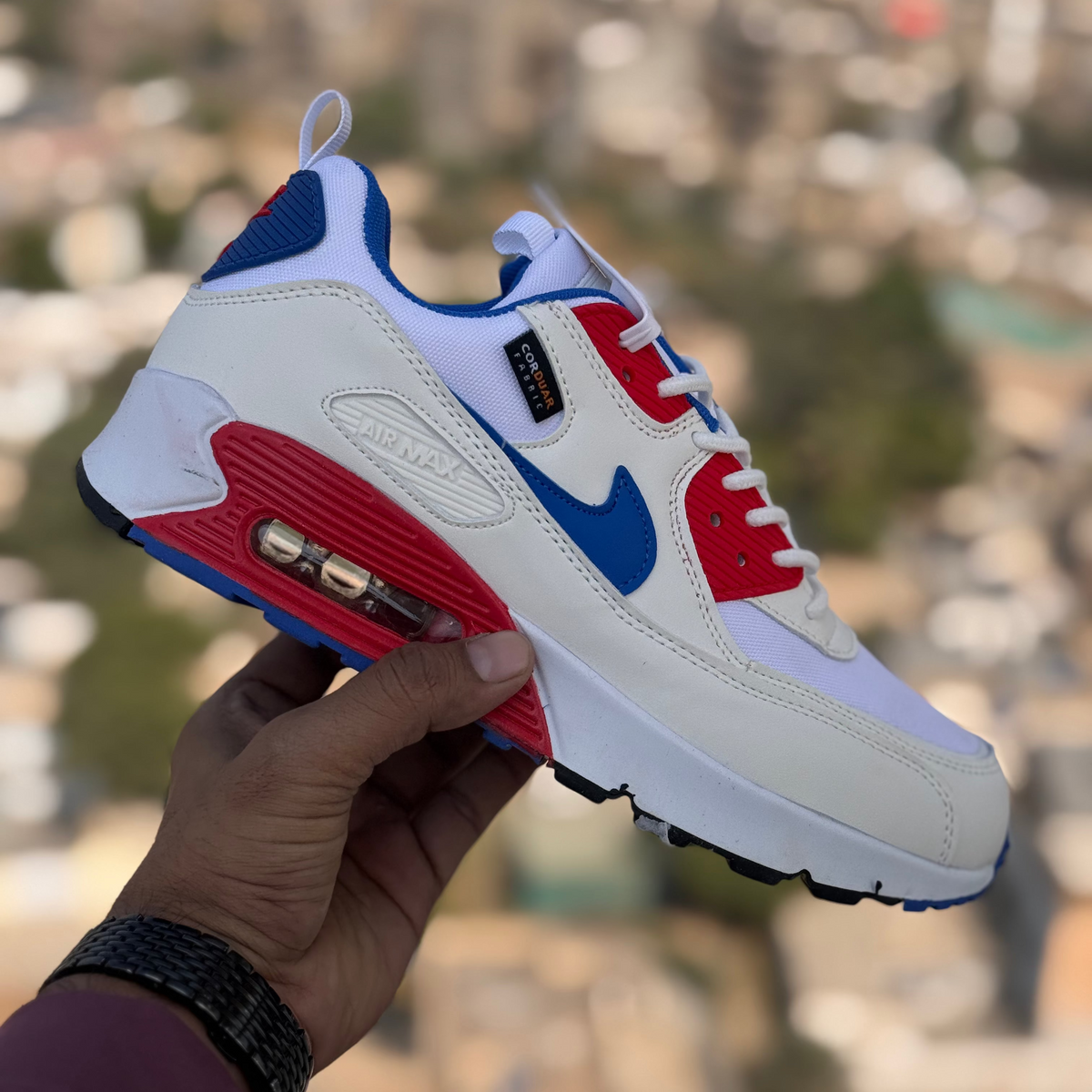 Nike Airmax 90 Premium White Blue Red