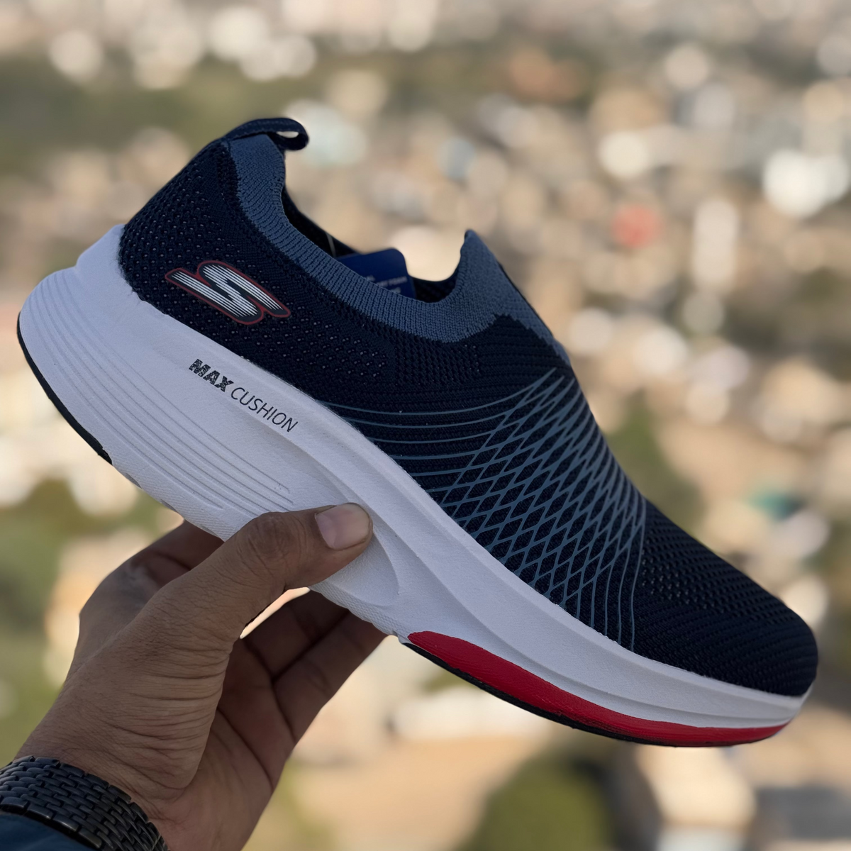 Skechers Max Cushion Blue White Premium Quality