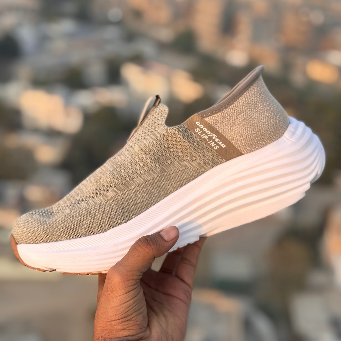 Skechers Max Cushion Slip Ins Beige