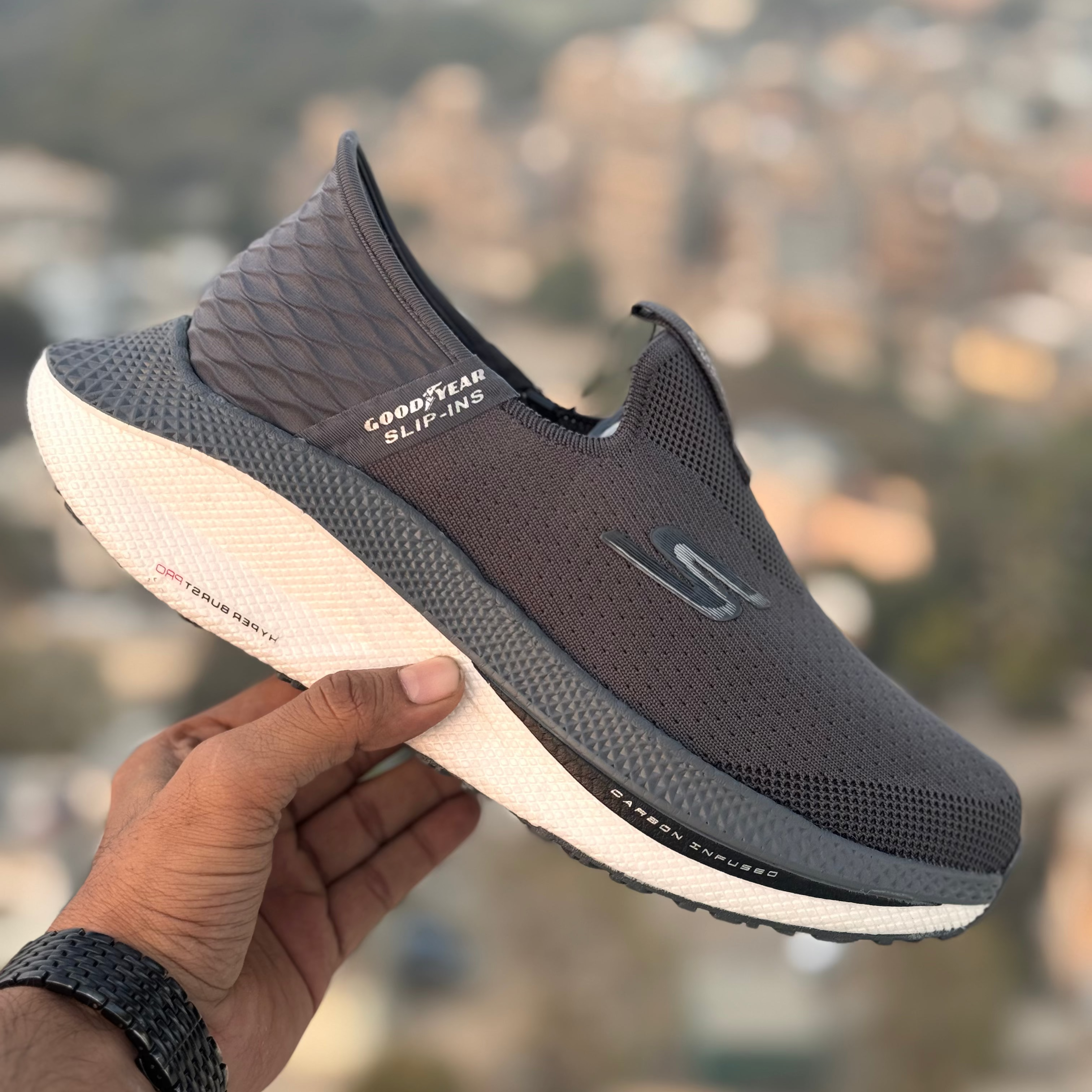 Skechers HyperBurst Pro Grey With Logo