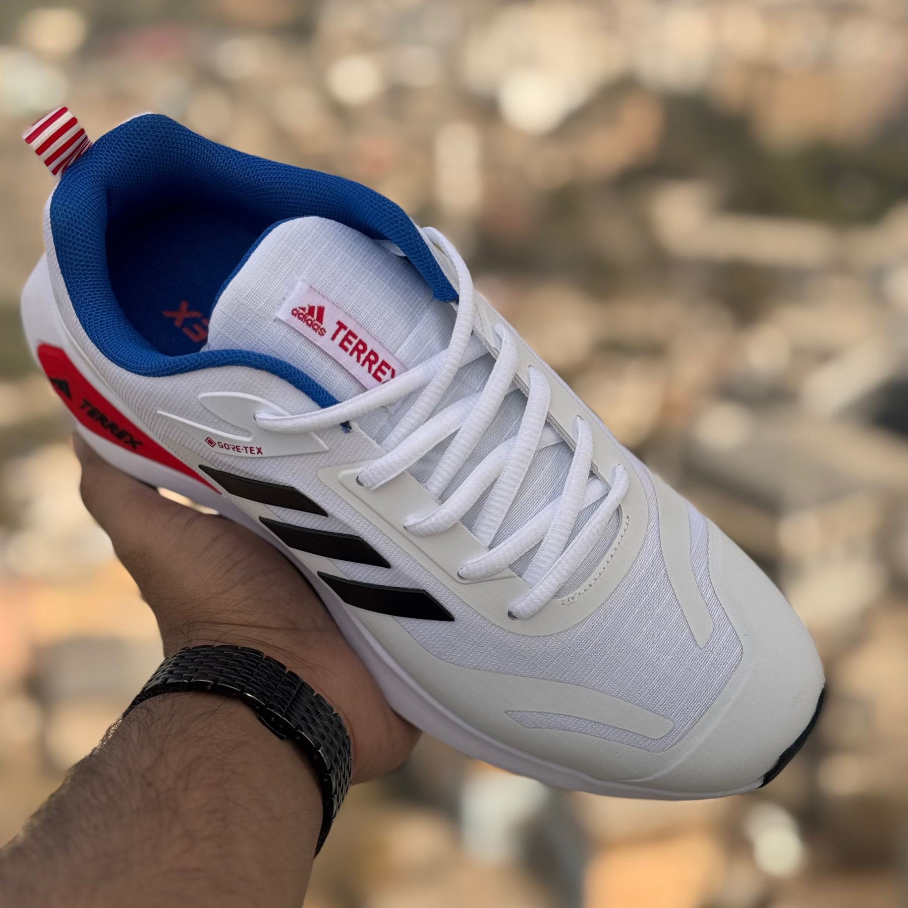 Adidas Tarrex Gore Tex White Red Premium Quality (Dot Perfect)